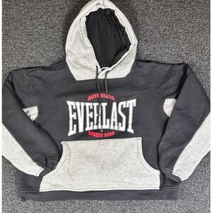 Everlast Sports Gear Hoodie Black Grey Colorblock Graphic Sweatshirt Womens  M